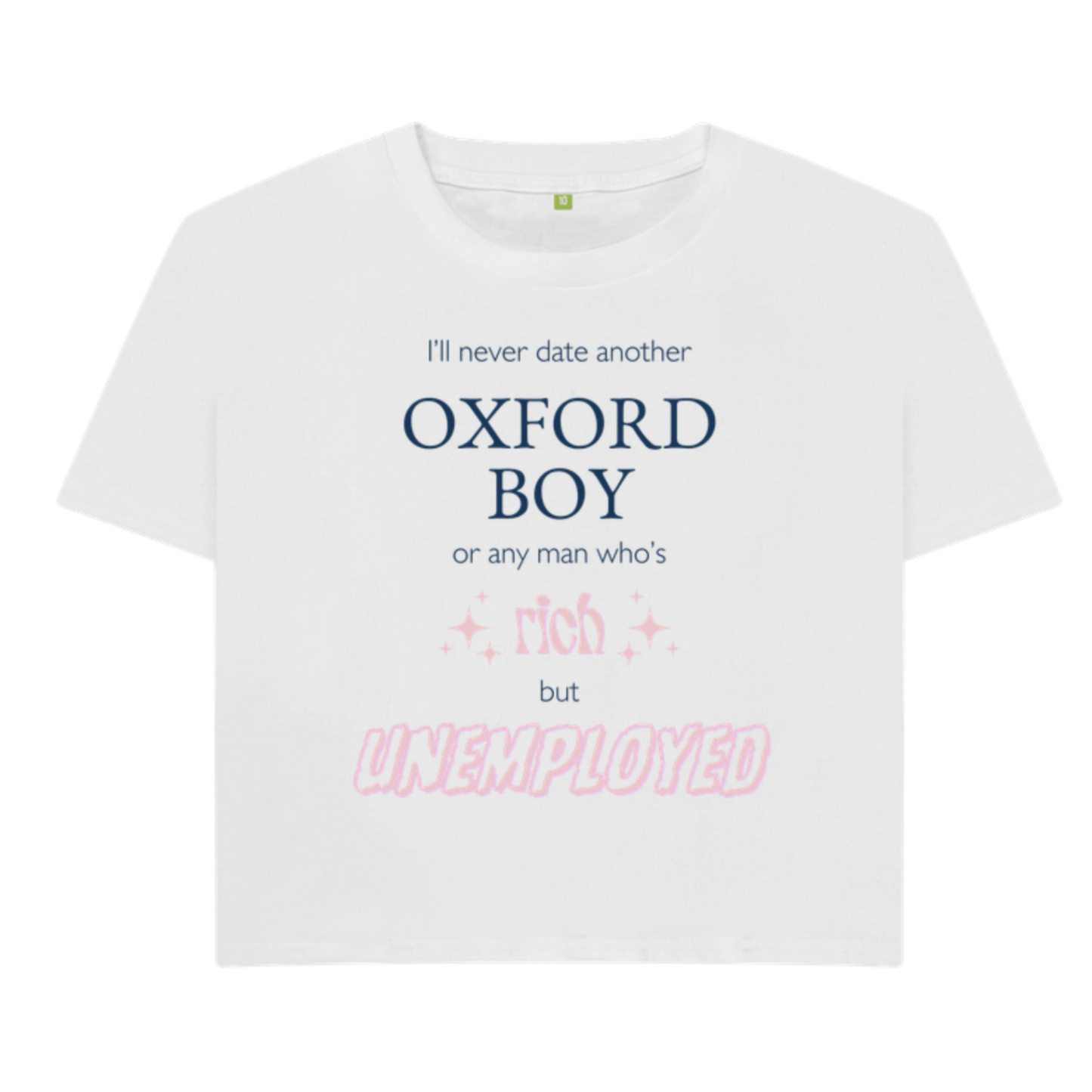 White OXFORD BOY CROP TEE