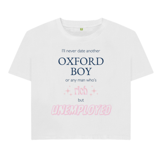 White OXFORD BOY CROP TEE