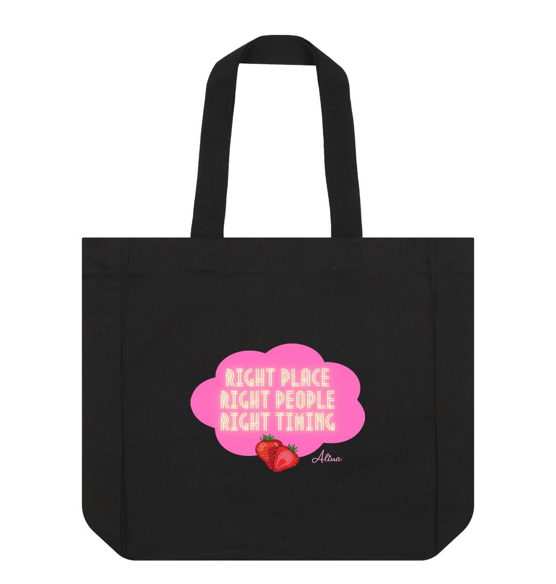 Black PILLARS SHOPPER TOTE BAG